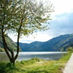 Viaggiare in bici: attrezzata per viaggio su sentiero panoramico
