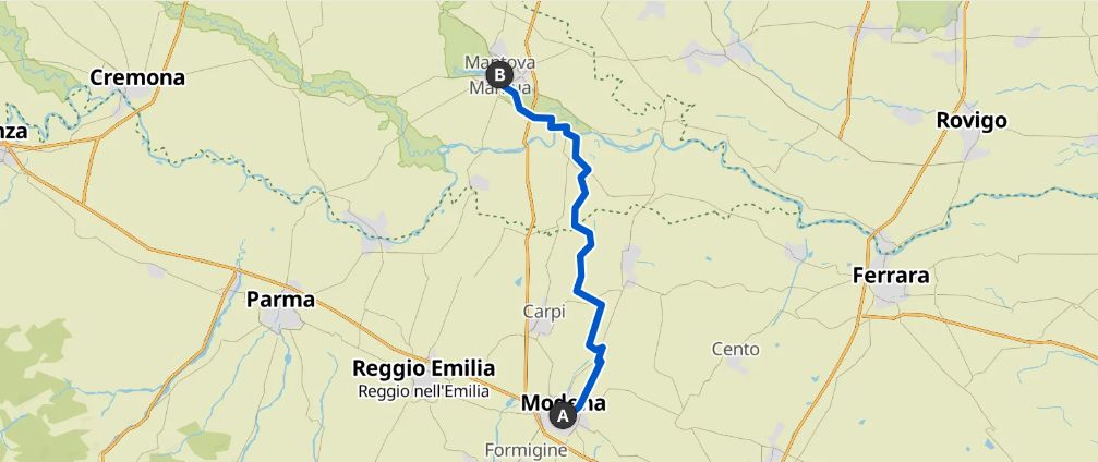 Cicloviaggio da Modena a Mantova