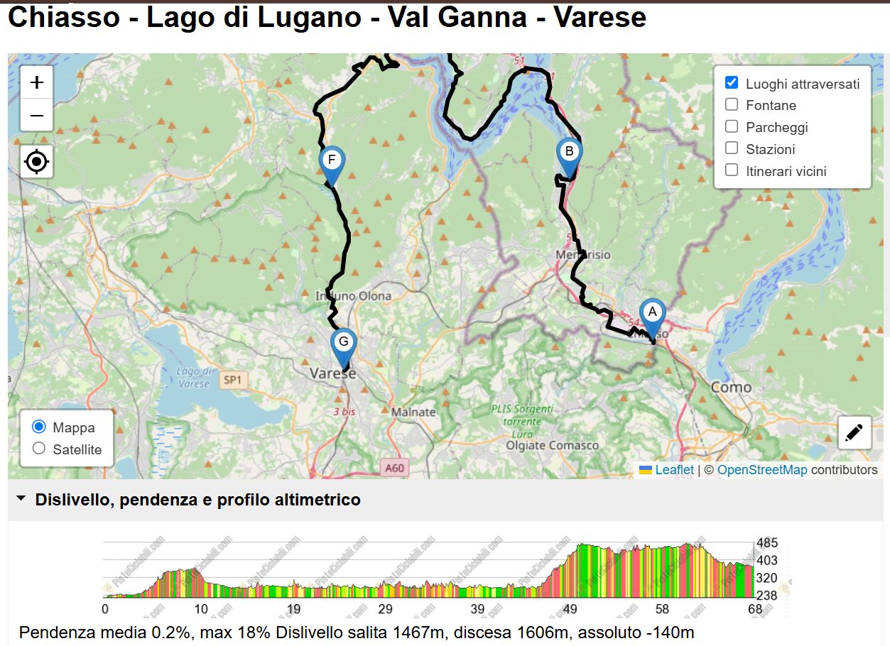 Pedalare da Varese a Lugano 
