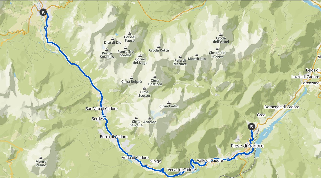 Lunga Via delle Dolomiti in bici