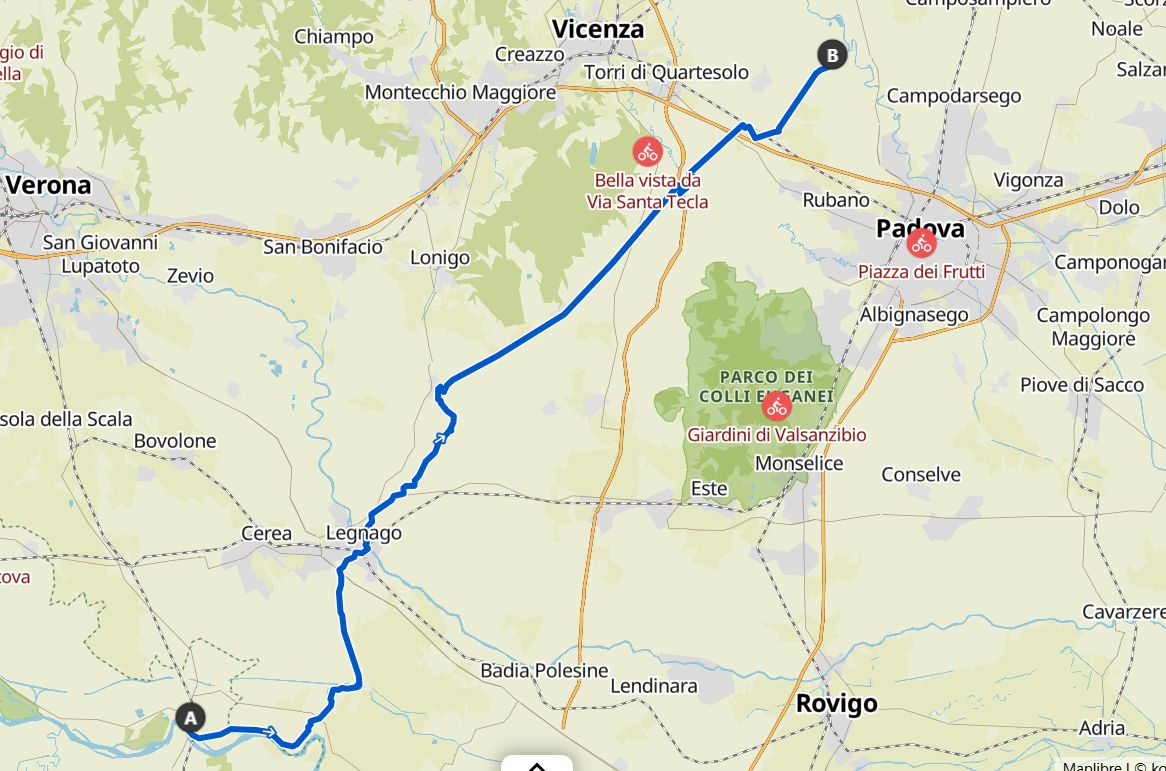 ciclabile Ostiglia Piazzola sul Brenta
